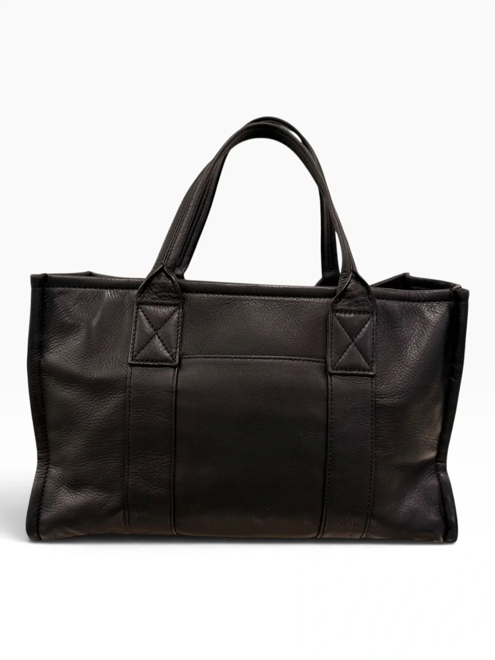 Margot New York Amara Large Leather Tote Bag Black Gold